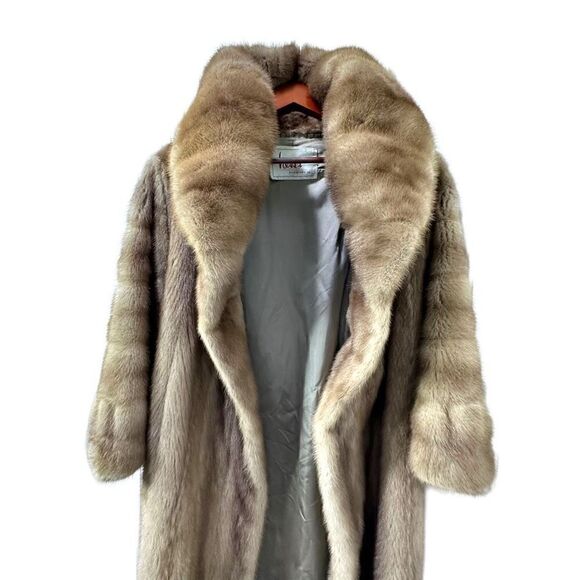 MINK COAT FULL LENGTH GENUINE VINTAGE MINK COAT From Hess’s Size Large Excellent - Picture 11 of 16